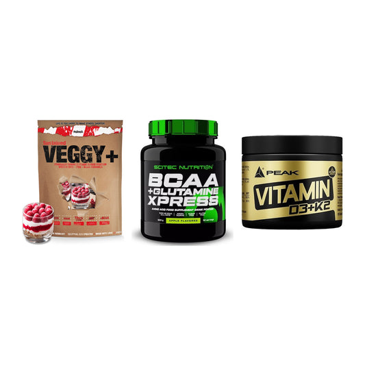 Pflanzliches Set: Sinob VEGGY + Scitec BCAA + Peak Vitamin – alle enthaltenen Artikel