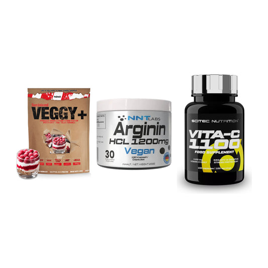 Pflanzliches Set: Sinob VEGGY + NNT Arginin HCL + Scitec Vitamin – alle enthaltenen Artikel