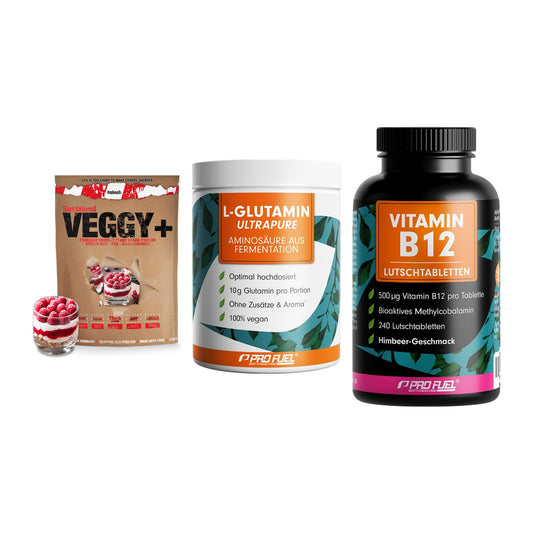 Pflanzliches Set: Sinob VEGGY + ProFuel Glutami + ProFuel Vitamin – alle enthaltenen Artikel