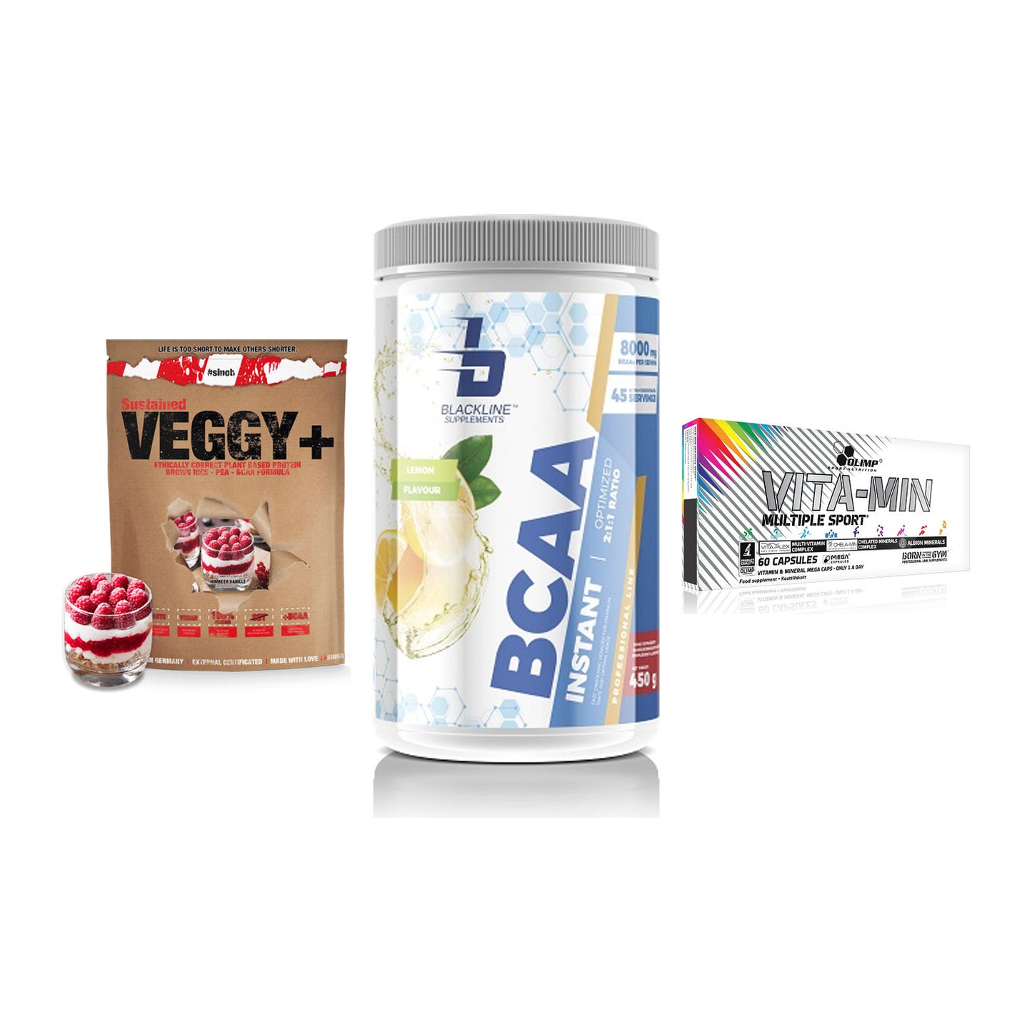 Pflanzliches Set: Sinob VEGGY + Blackline + Olimp Vita-Min – alle enthaltenen Artikel