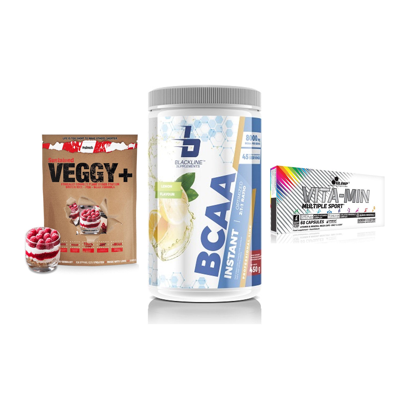 Pflanzliches Set: Sinob VEGGY + Blackline + Olimp Vita-Min – alle enthaltenen Artikel