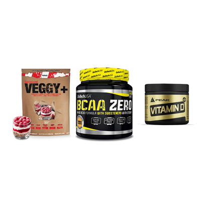 Pflanzliches Set: Sinob VEGGY + BioTech BCAA + Peak Vitamin D – alle enthaltenen Artikel
