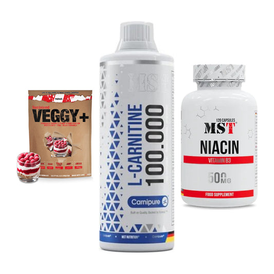 Pflanzliches Set: Sinob VEGGY + MST L-Carnitine + MST Niacin – alle enthaltenen Artikel