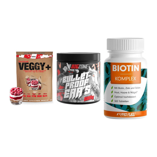 Pflanzliches Set: Sinob VEGGY + Big Zone + ProFuel BIOTIN – alle enthaltenen Artikel