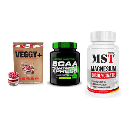 Pflanzliches Set: Sinob VEGGY + Scitec BCAA + MST Magnesium – alle enthaltenen Artikel
