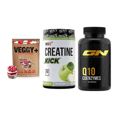 Pflanzliches Set: Sinob VEGGY + MST Creatine + GN Q10 Health – alle enthaltenen Artikel