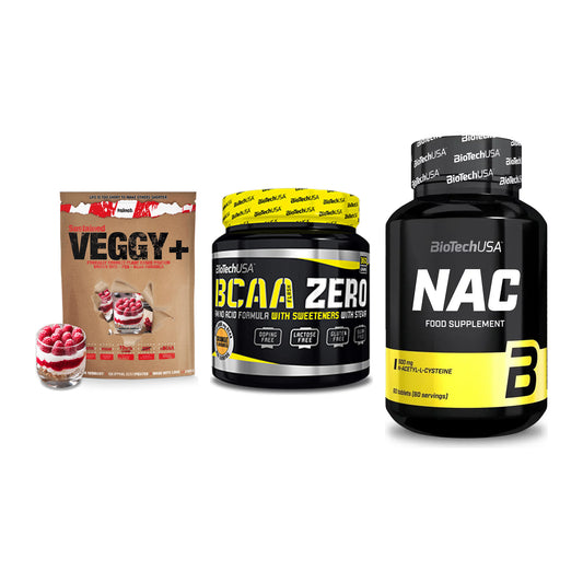 Pflanzliches Set: Sinob VEGGY + BioTech BCAA + BioTech NAC – alle enthaltenen Artikel