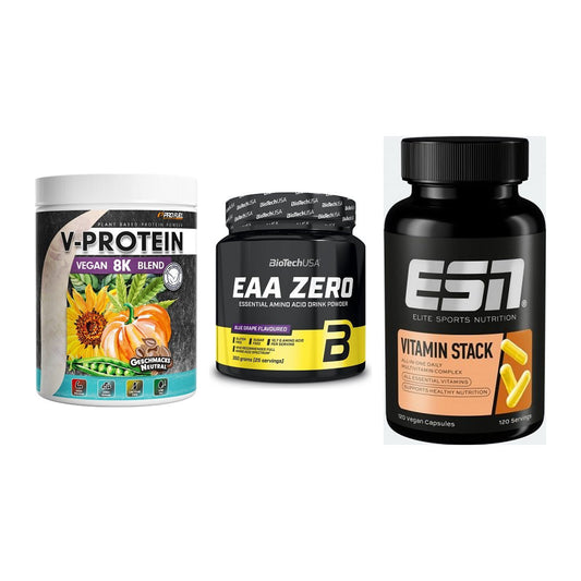Pflanzliches Set: ProFuel V-Prote + BioTech EAA + ESN Vitamin – alle enthaltenen Artikel