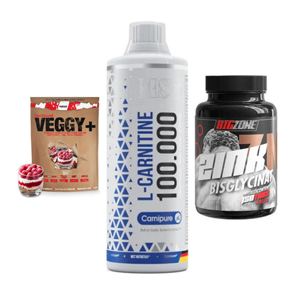 Pflanzliches Set: Sinob VEGGY + MST L-Carnitine + Big Zone Zink – alle enthaltenen Artikel