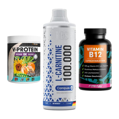 Pflanzliches Set: ProFuel V-Prote + MST L-Carnitine + ProFuel Vitamin – alle enthaltenen Artikel