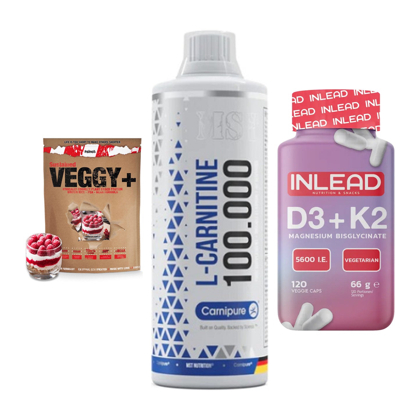 Pflanzliches Set: Sinob VEGGY + MST L-Carnitine + INLEAD Vitamin – alle enthaltenen Artikel