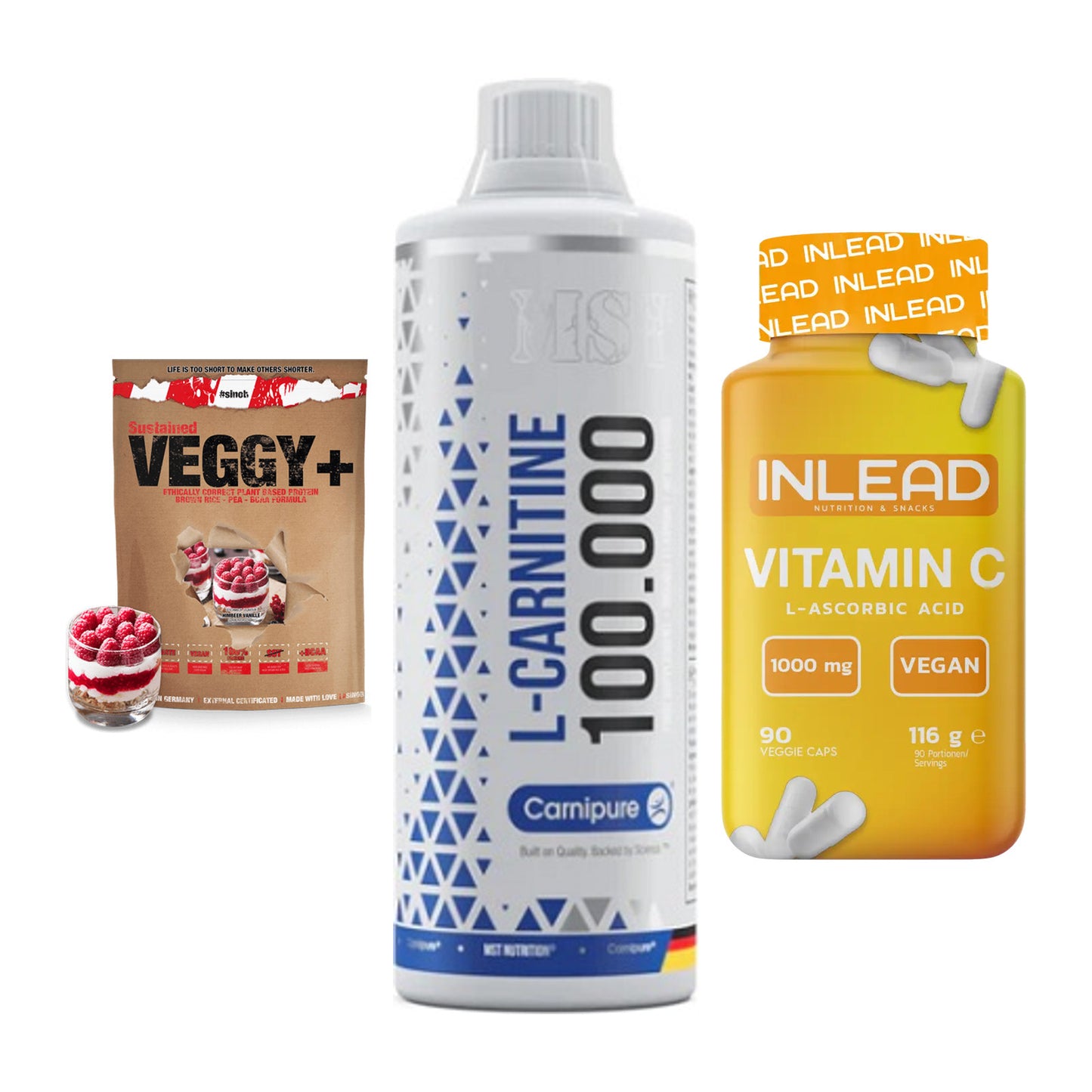 Pflanzliches Set: Sinob VEGGY + MST L-Carnitine + INLEAD Vitamin – alle enthaltenen Artikel