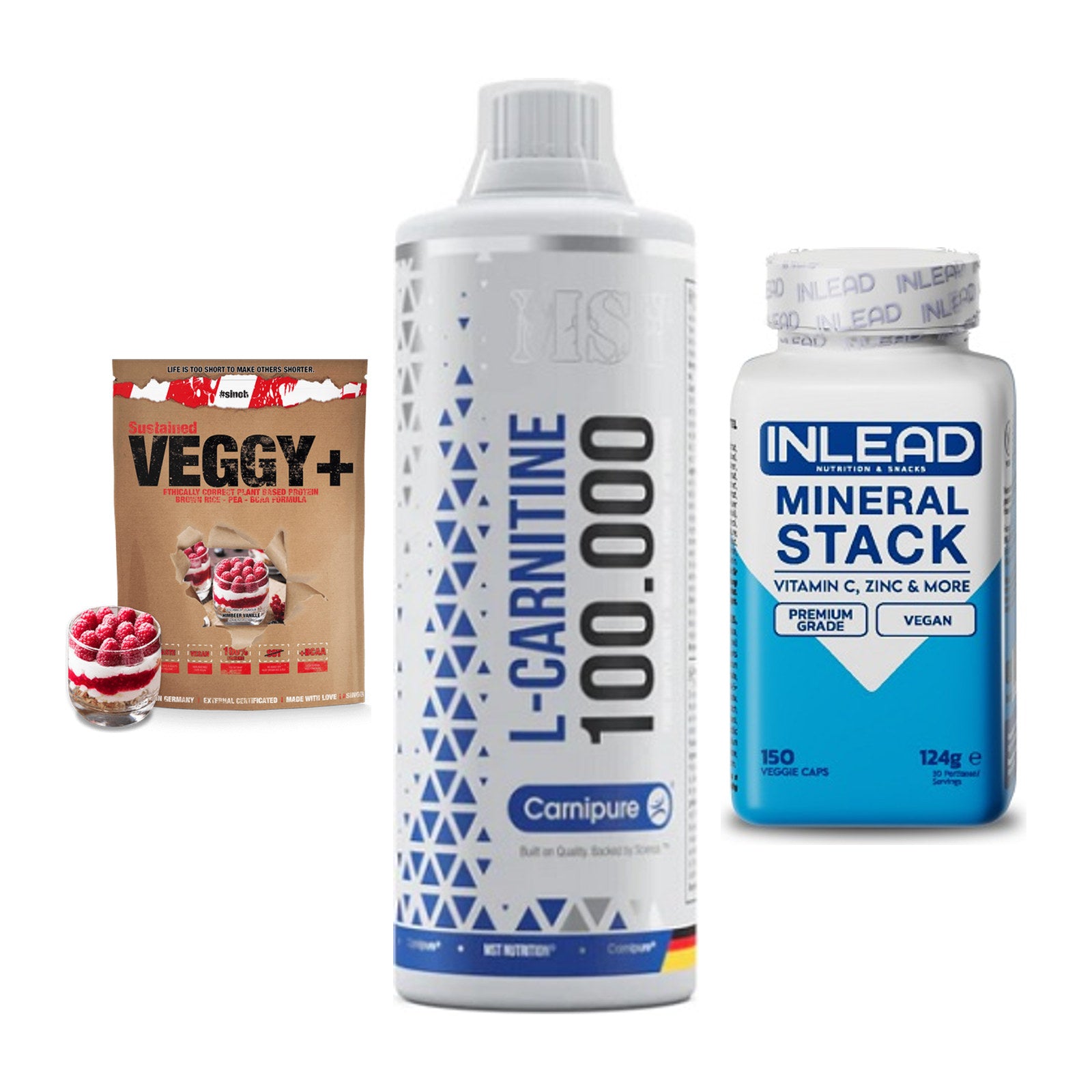 Pflanzliches Set: Sinob VEGGY + MST L-Carnitine + INLEAD Mineral – alle enthaltenen Artikel
