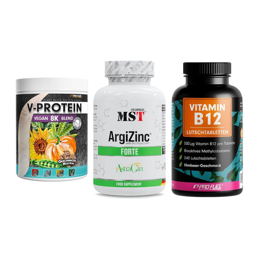 Pflanzliches Set: ProFuel V-Prote + MST ArgiZinc + ProFuel Vitamin – alle enthaltenen Artikel