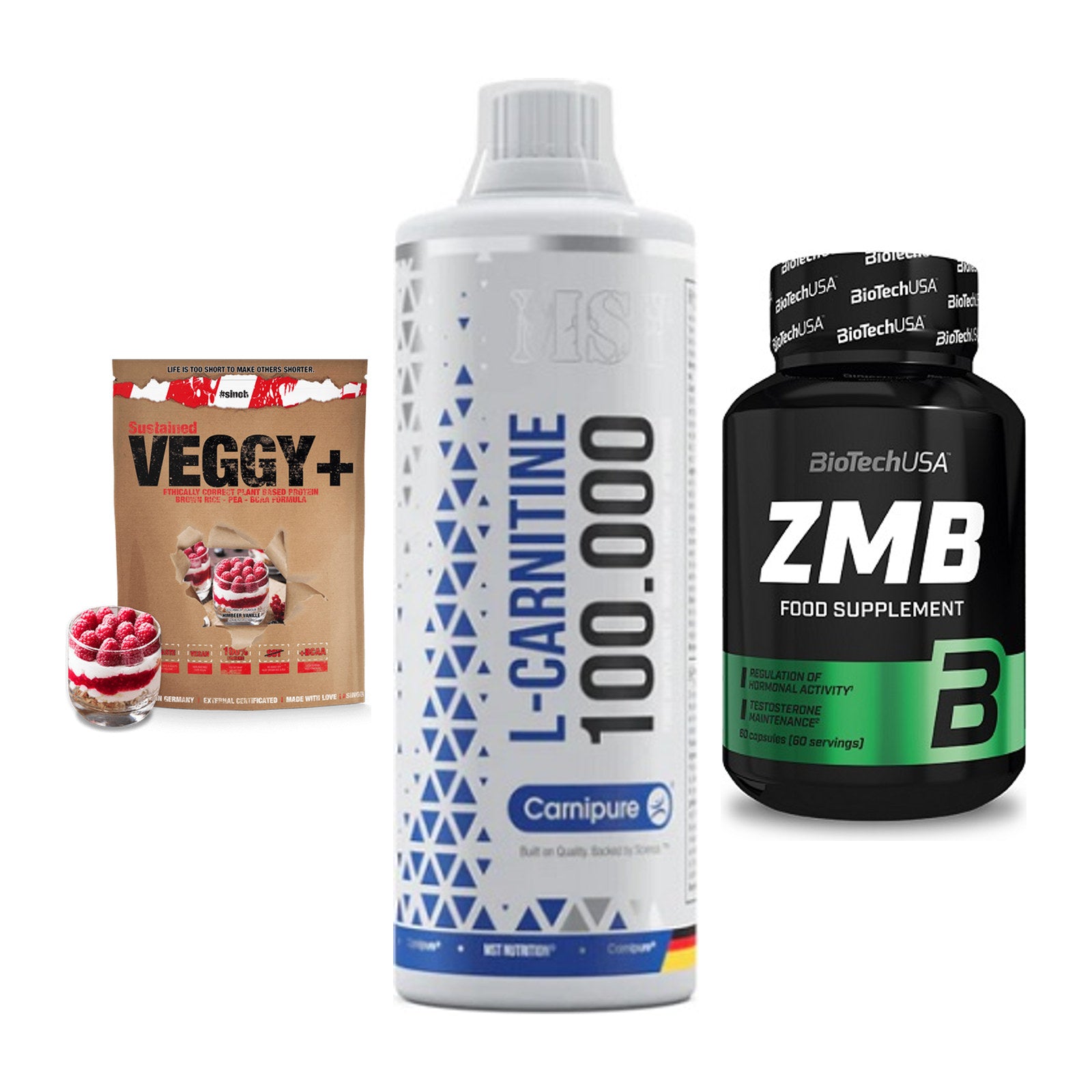 Pflanzliches Set: Sinob VEGGY + MST L-Carnitine + BioTech ZMB – alle enthaltenen Artikel