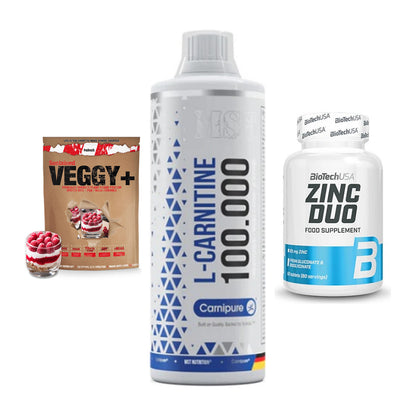 Pflanzliches Set: Sinob VEGGY + MST L-Carnitine + BioTech Zinc – alle enthaltenen Artikel