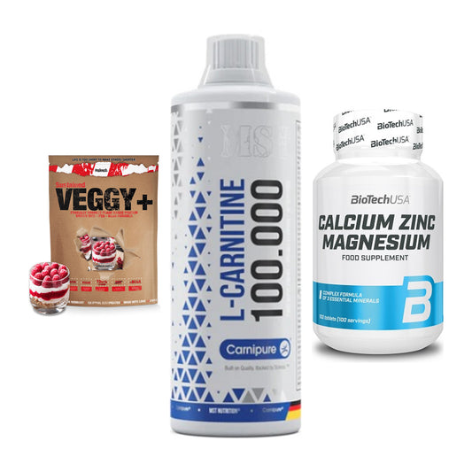 Pflanzliches Set: Sinob VEGGY + MST L-Carnitine + BioTech Calcium – alle enthaltenen Artikel