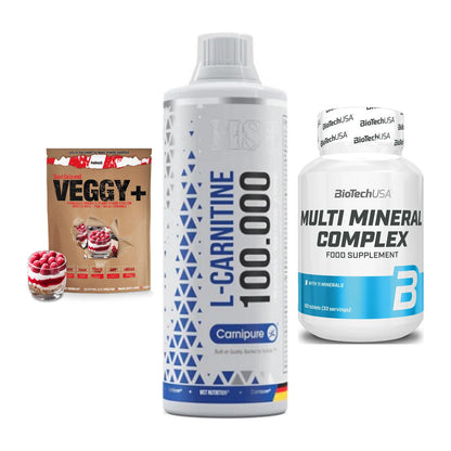 Pflanzliches Set: Sinob VEGGY + MST L-Carnitine + BioTech Multi – alle enthaltenen Artikel