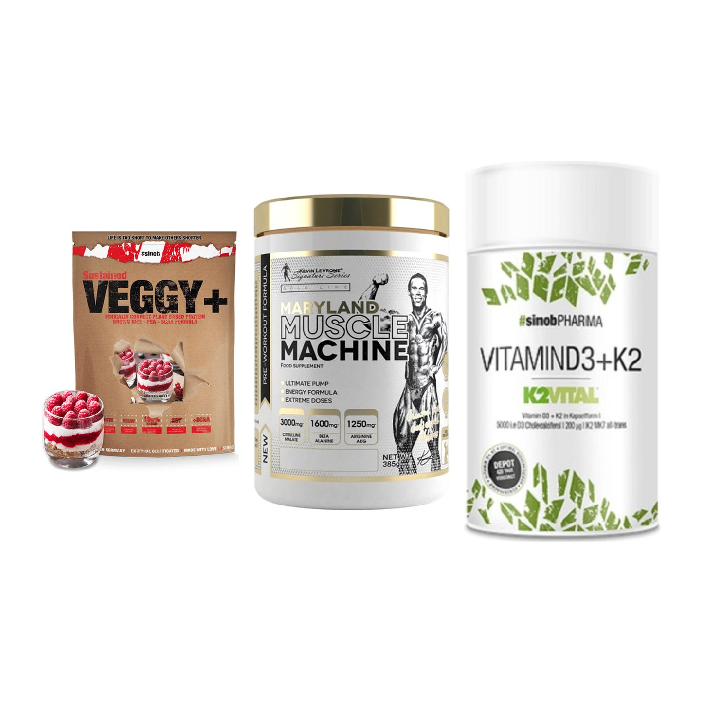 Pflanzliches Set: Sinob VEGGY + Kevin Levrone + Sinob Vitamin – alle enthaltenen Artikel
