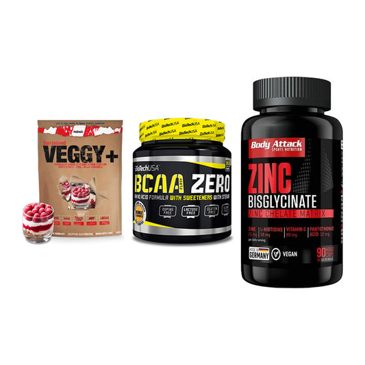 Pflanzliches Set: Sinob VEGGY + BioTech BCAA + Body Attack – alle enthaltenen Artikel