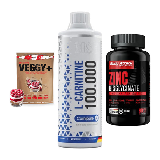Pflanzliches Set: Sinob VEGGY + MST L-Carnitine + Body Attack – alle enthaltenen Artikel