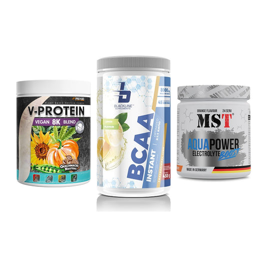 Pflanzliches Set: ProFuel V-Prote + Blackline + MST Aqua Power – alle enthaltenen Artikel