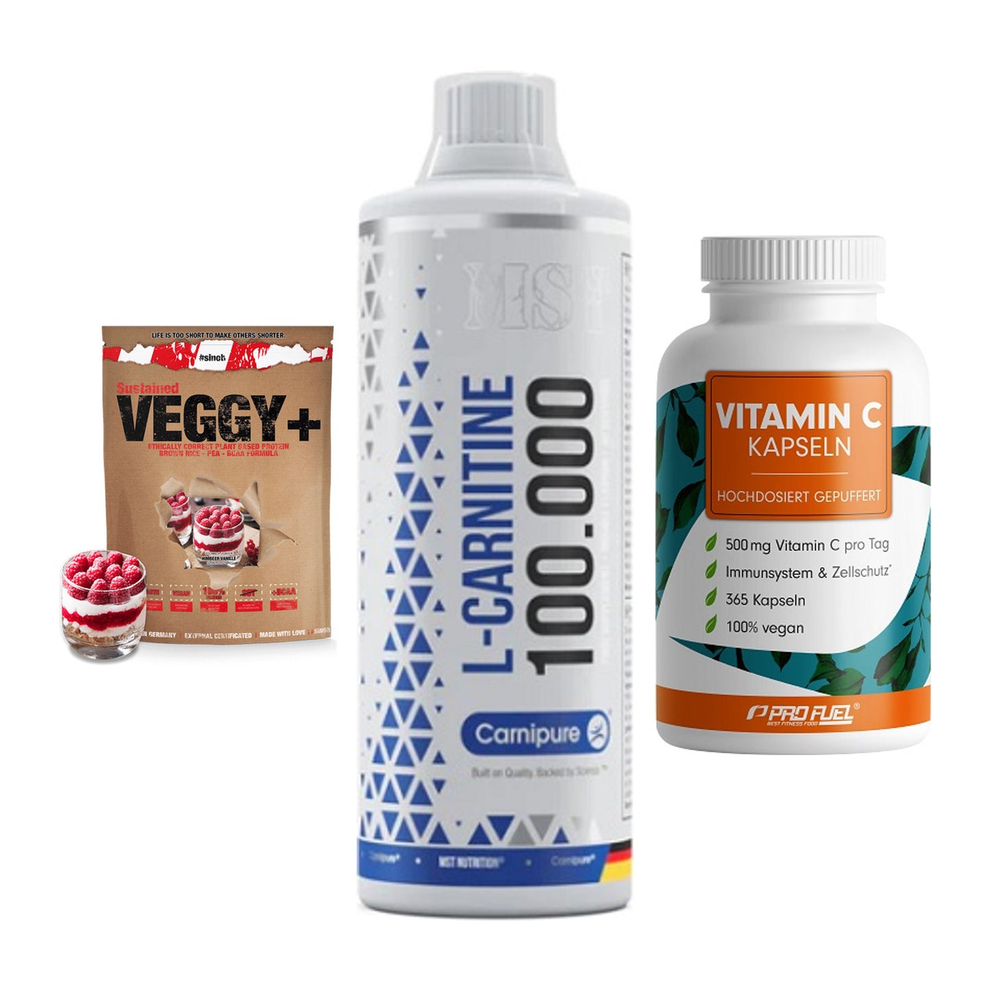 Pflanzliches Set: Sinob VEGGY + MST L-Carnitine + ProFuel Vitamin – alle enthaltenen Artikel