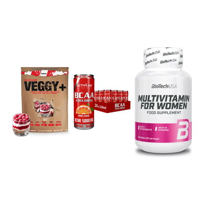 Pflanzliches Set: Sinob VEGGY + Activlab BCAA + BioTech Multivi – alle enthaltenen Artikel