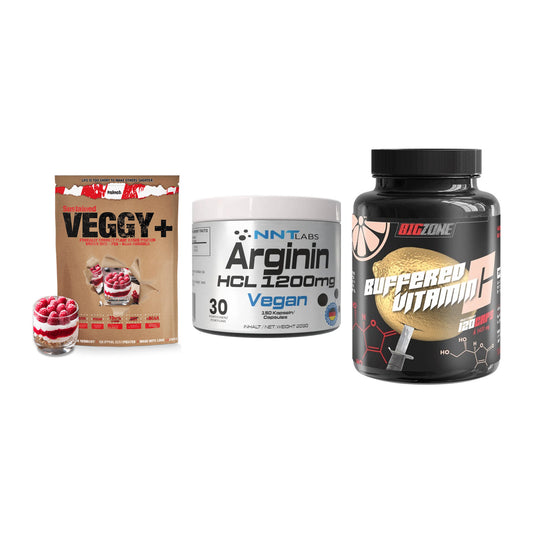 Pflanzliches Set: Sinob VEGGY + NNT Arginin HCL + Big Zone – alle enthaltenen Artikel
