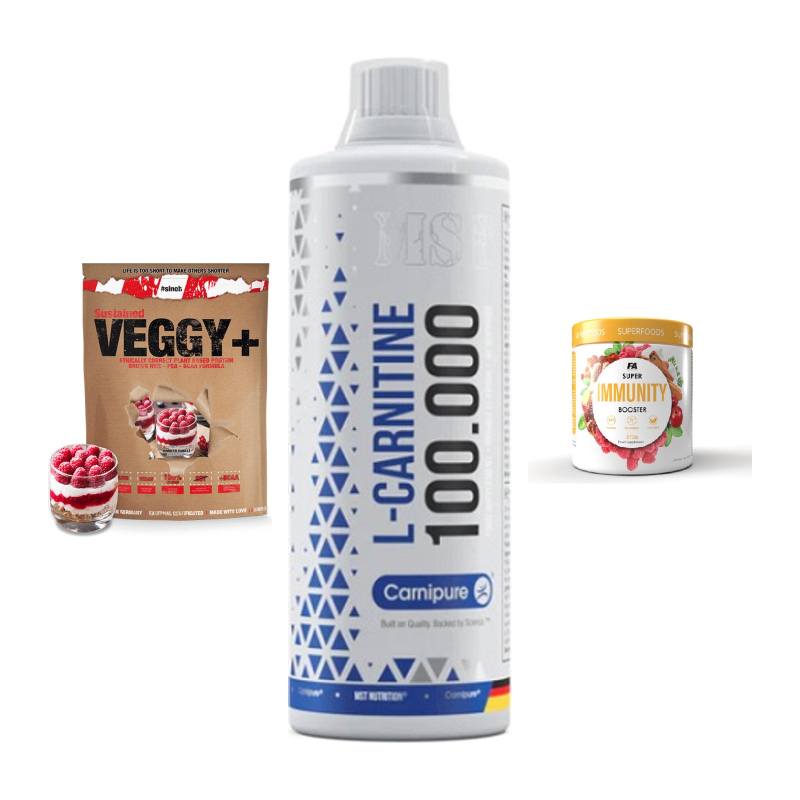 Pflanzliches Set: Sinob VEGGY + MST L-Carnitine + FA Nutrition – alle enthaltenen Artikel