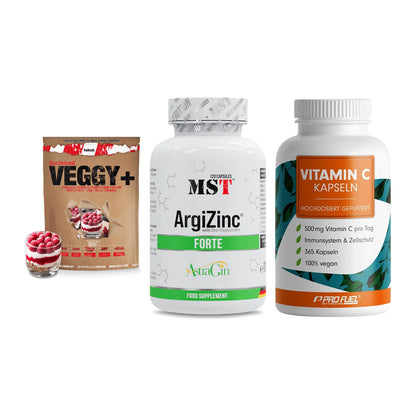 Pflanzliches Set: Sinob VEGGY + MST ArgiZinc + ProFuel Vitamin – alle enthaltenen Artikel