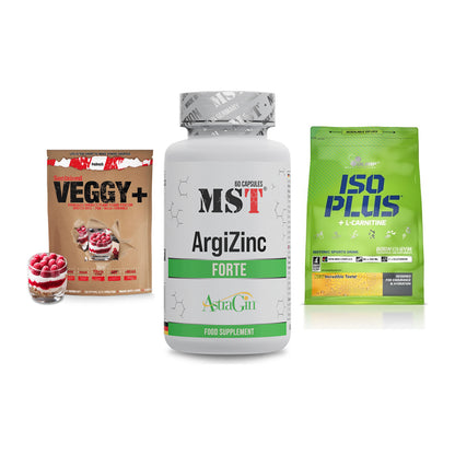 Pflanzliches Set: Sinob VEGGY + MST ArgiZinc + Olimp Iso Plus – alle enthaltenen Artikel