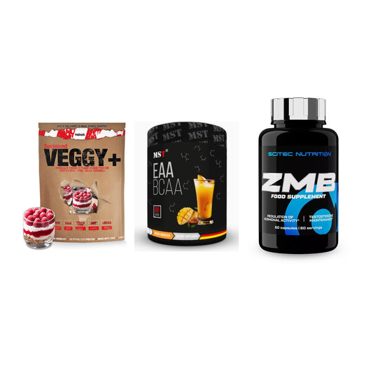Pflanzliches Set: Sinob VEGGY + MST EAA & BCAA + Scitec ZMB – alle enthaltenen Artikel