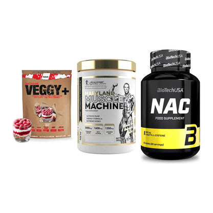 Pflanzliches Set: Sinob VEGGY + Kevin Levrone + BioTech NAC – alle enthaltenen Artikel