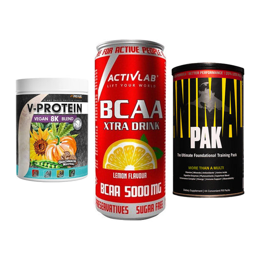 Pflanzliches Set: ProFuel V-Prote + Activlab BCAA + Universal – alle enthaltenen Artikel