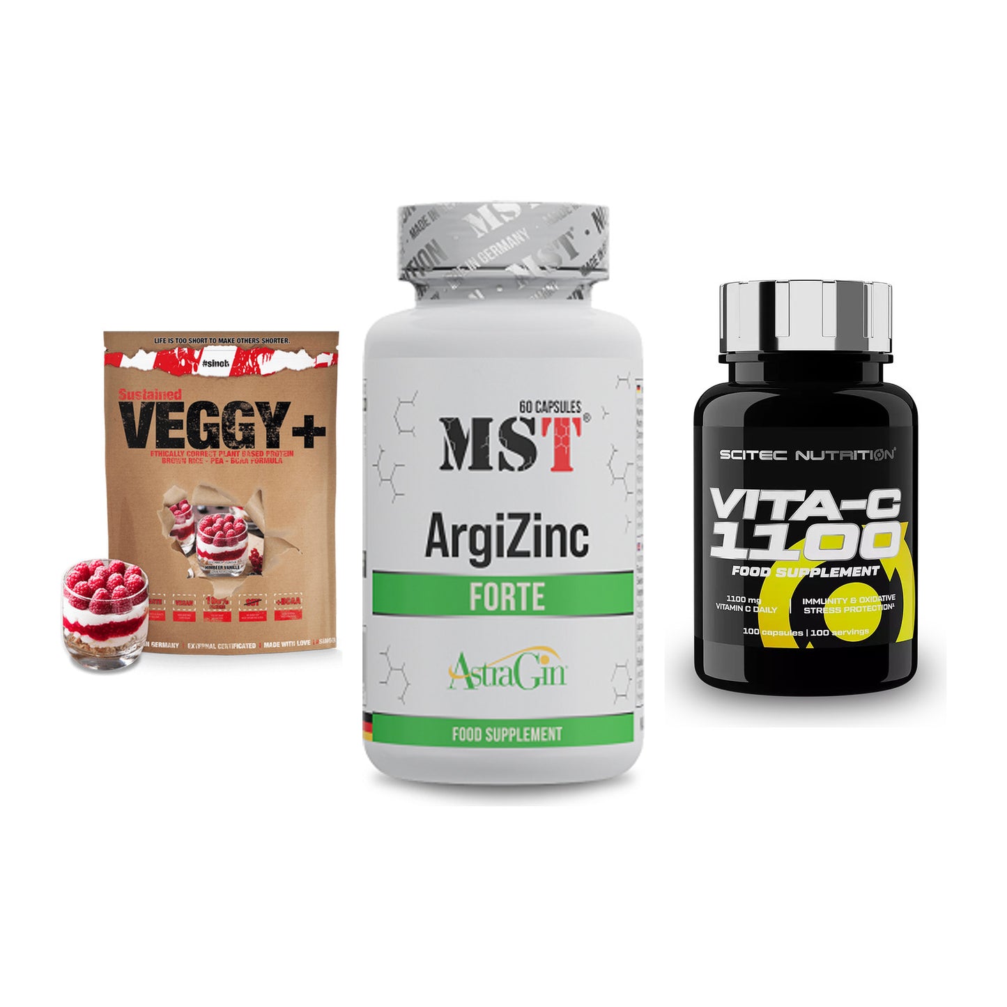 Pflanzliches Set: Sinob VEGGY + MST ArgiZinc + Scitec Vitamin – alle enthaltenen Artikel