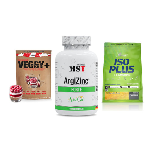 Pflanzliches Set: Sinob VEGGY + MST ArgiZinc + Olimp Iso Plus – alle enthaltenen Artikel