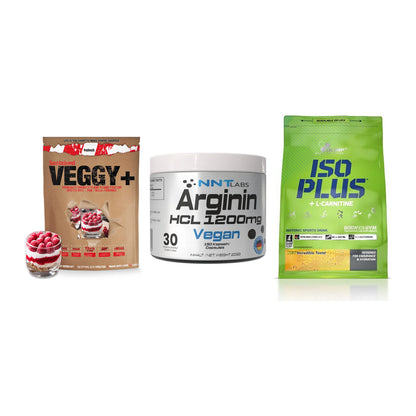Pflanzliches Set: Sinob VEGGY + NNT Arginin HCL + Olimp Iso Plus – alle enthaltenen Artikel