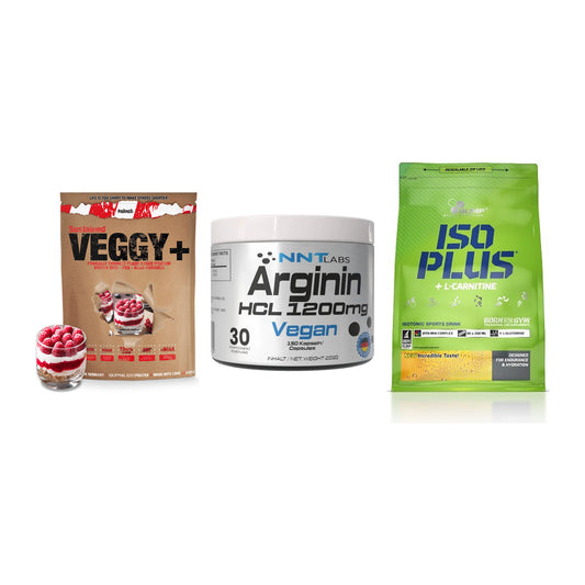 Pflanzliches Set: Sinob VEGGY + NNT Arginin HCL + Olimp Iso Plus – alle enthaltenen Artikel