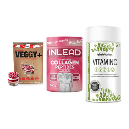 Pflanzliches Set: Sinob VEGGY + INLEAD Collagen + Sinob Vitamin C – alle enthaltenen Artikel