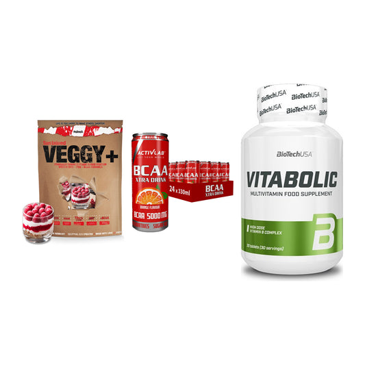 Pflanzliches Set: Sinob VEGGY + Activlab BCAA + BioTech Vitabol – alle enthaltenen Artikel