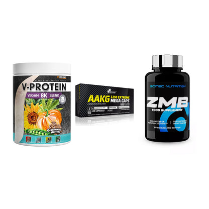 Pflanzliches Set: ProFuel V-Prote + Olimp AAKG + Scitec ZMB – alle enthaltenen Artikel