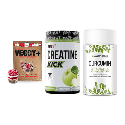 Pflanzliches Set: Sinob VEGGY + MST Creatine + Sinob Curcumin – alle enthaltenen Artikel