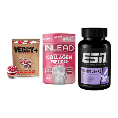Pflanzliches Set: Sinob VEGGY + INLEAD Collagen + ESN Vitamin D3 – alle enthaltenen Artikel