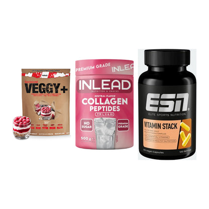 Pflanzliches Set: Sinob VEGGY + INLEAD Collagen + ESN Vitamin – alle enthaltenen Artikel