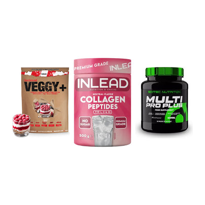 Pflanzliches Set: Sinob VEGGY + INLEAD Collagen + Scitec Multi – alle enthaltenen Artikel