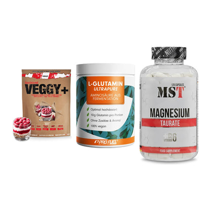 Pflanzliches Set: Sinob VEGGY + ProFuel Glutami + MST Magnesium – alle enthaltenen Artikel