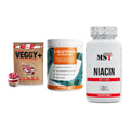 Pflanzliches Set: Sinob VEGGY + ProFuel Glutami + MST Niacin – alle enthaltenen Artikel