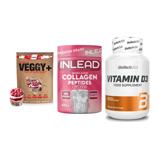 Pflanzliches Set: Sinob VEGGY + INLEAD Collagen + BioTech Vitamin – alle enthaltenen Artikel