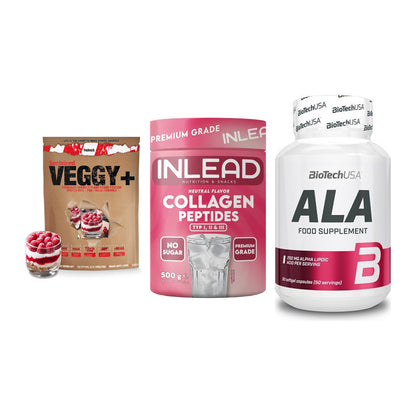Pflanzliches Set: Sinob VEGGY + INLEAD Collagen + BioTech ALA – alle enthaltenen Artikel